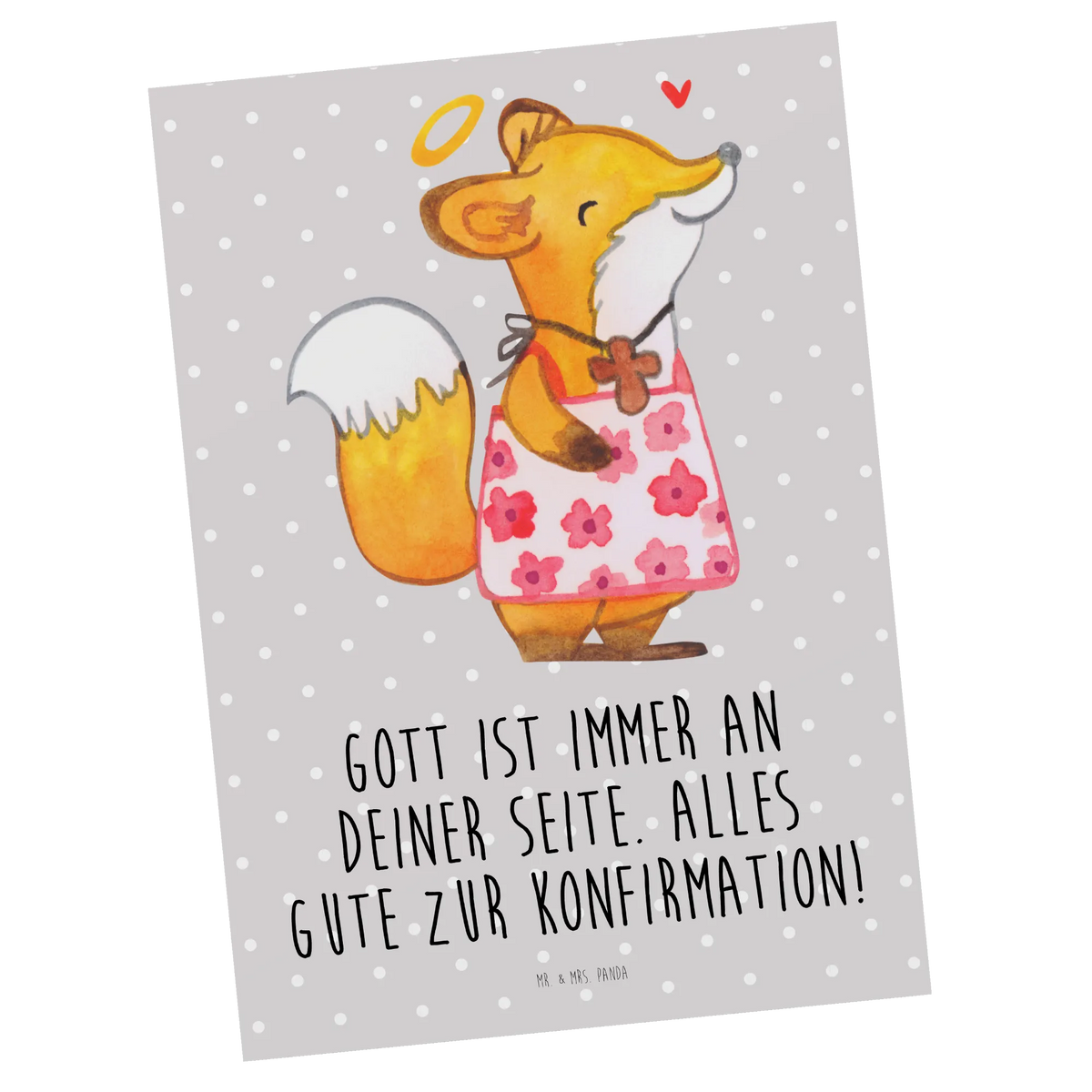 Postcard Fox Confirmation girl card, invitation, gift, Postcard, invitation card, gift card, letter, postcards, paper, Confirmation, communion, youth consecration, confirmation gift, Believer, Confirmation Gift, God, Happy Birthday