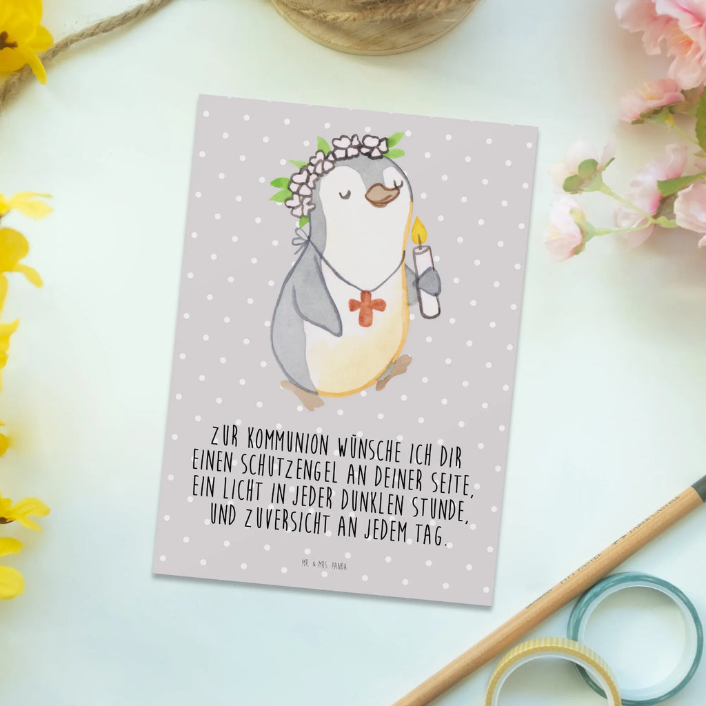 Postcard penguin communion girl Einladung, Einladung Geburtstag, Ansichtskarte, Karte, Einladungskarte, Geburtstagskarte, Dankeskarte, Ansichtskarten, Geschenkkarte, Postkarte, Grußkarte, Einladungskarten Geburtstag, Konfirmation, Kommunion, Jugendweihe, Konfirmation Geschenk, Gott, Gläubig, Alles Gute
