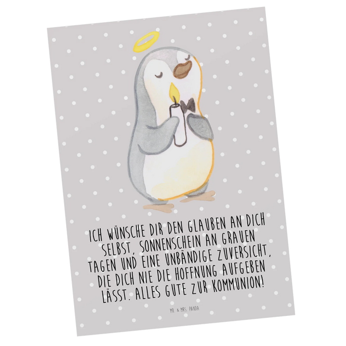 Postkarte Pinguin Kommunion