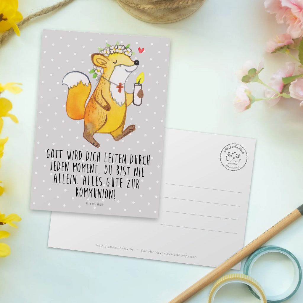 Postcard Fox communion girl Grußkarte, Postkarten, spruchkarte, Ansichtskarte, Designkarte, Kunstkarten, einzelkarte, Postkarte, Ansichtskarten, Motivkarte, bildkarte, Fotokarte, kunstkarte, Kommunion, Konfirmation, Jugendweihe, Konfirmation Geschenk, Gott, Liebe, Kommunion Geschenk, Gläubig, Kommunion Dankeschön, Glauben, Mädchen