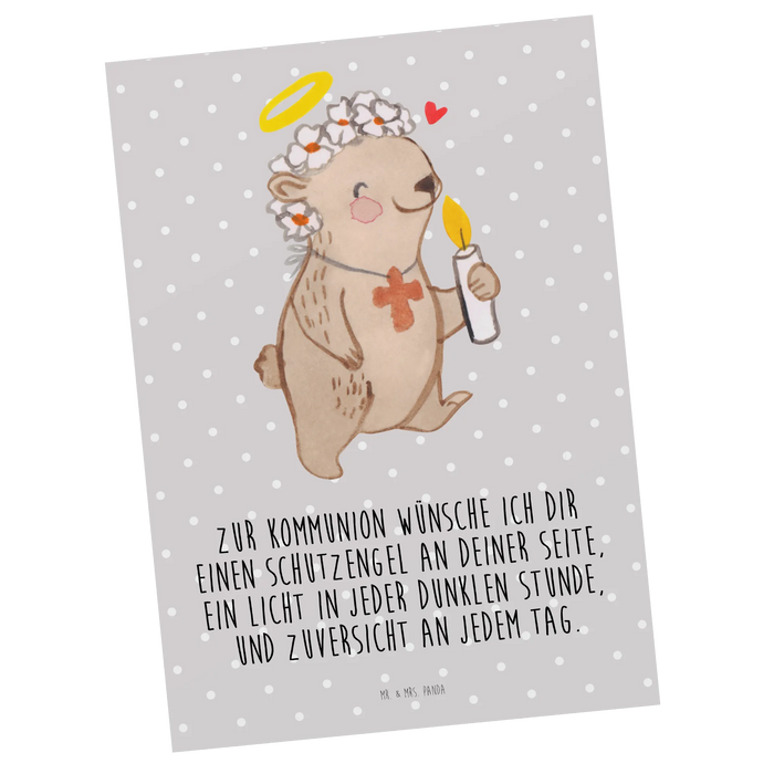 Postcard bear communion girl