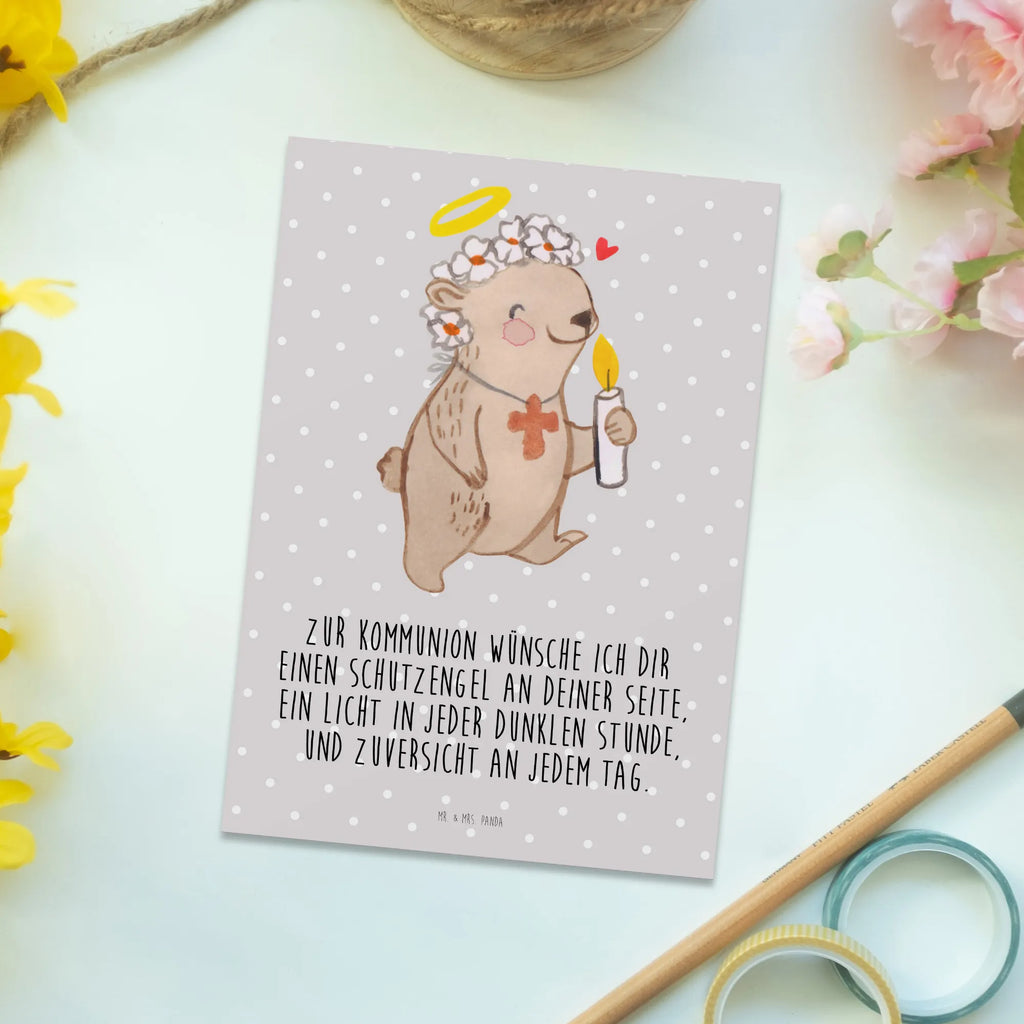 Postcard bear communion girl Kunstkarten, Fotokarte, einzelkarte, Postkarten, spruchkarte, Ansichtskarten, Grußkarte, Motivkarte, Designkarte, bildkarte, kunstkarte, Ansichtskarte, Postkarte, Kommunion, Konfirmation, Jugendweihe, Konfirmation Geschenk, Gott, Liebe, Glauben, Kommunion Dankeschön, Kommunion Geschenk, Gläubig
