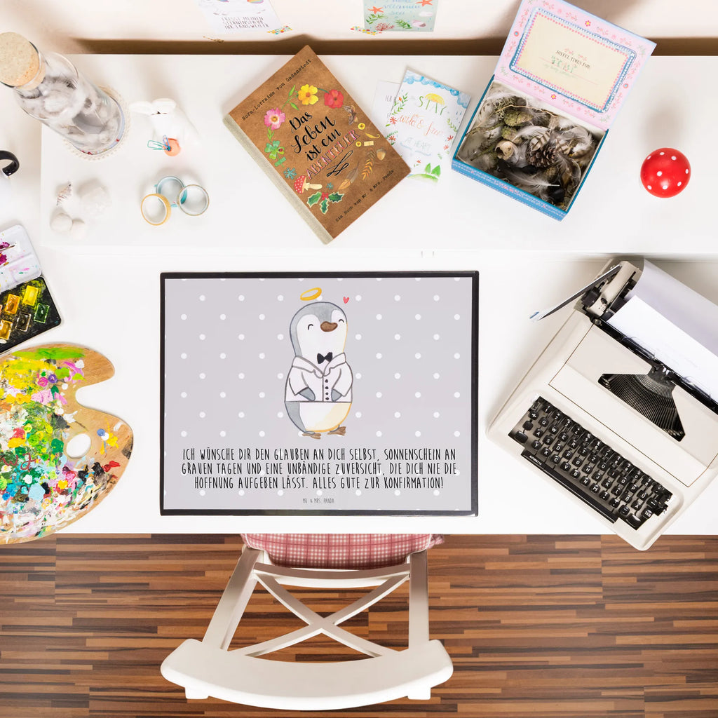 Desk pad penguin Confirmation shirt Schreibwaren, Schreibtischunterlage Groß, Schreibtisch Unterlagen, Bürobedarf, Schreibunterlage, Büroartikel, Schreibtischauflage, Konfirmation, Kommunion, Jugendweihe, Konfirmation Geschenk, Zuversicht, Vertrauen, Hoffnung, Sonnenschein