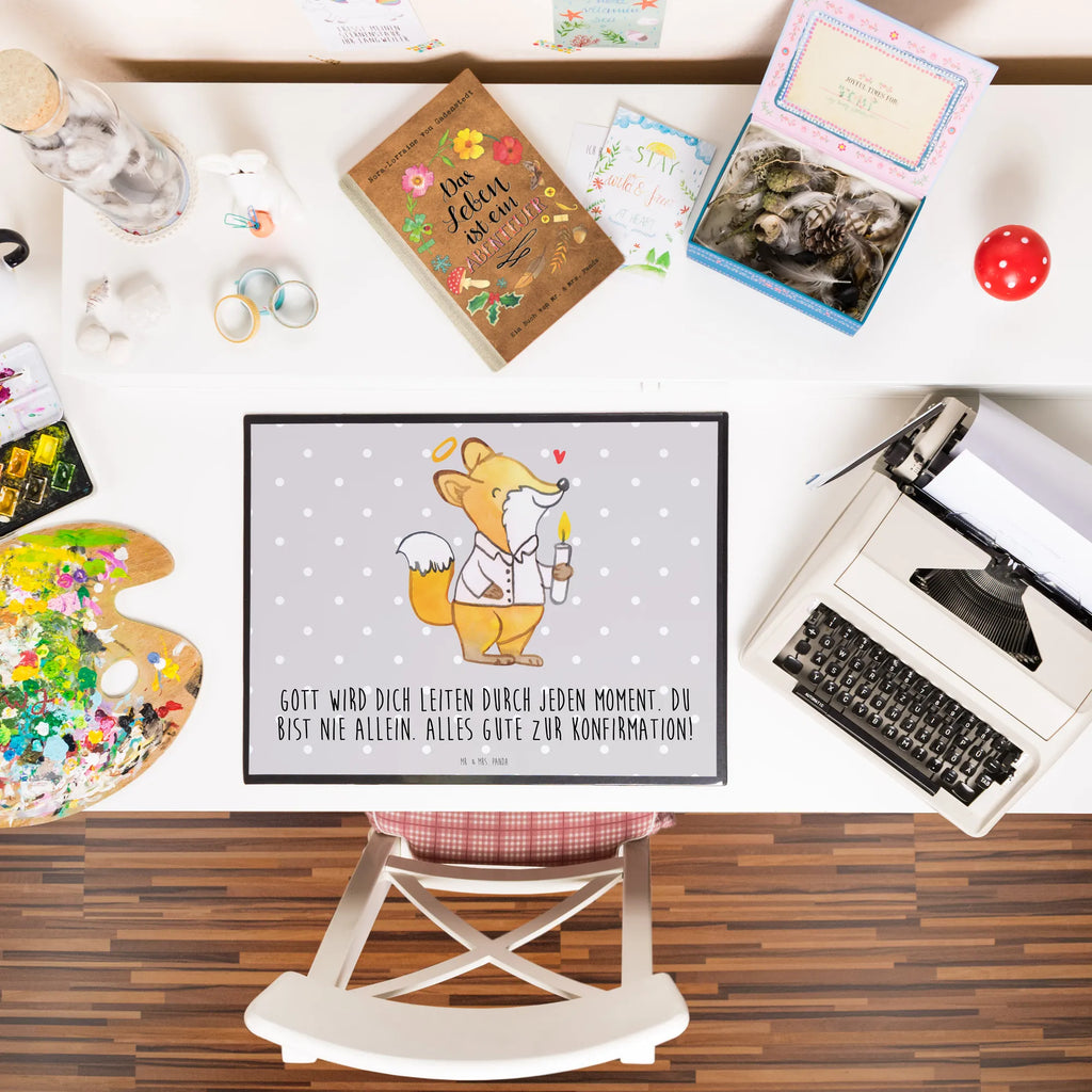 Desk pad Fox confirmation underlay, children, girl, office, Desk pad, desk, Confirmation, communion, youth consecration, confirmation gift, God, Believer, Happy Birthday, Confirmation Gift