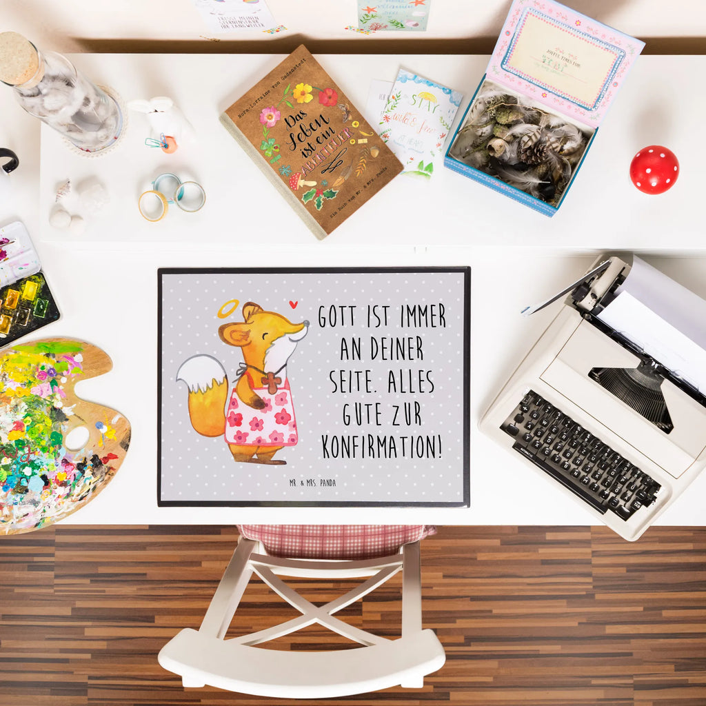Desk pad Fox Confirmation girl Schreibtischauflage, Schreibtischunterlage Groß, Büroartikel, Schreibwaren, Schreibunterlage, Bürobedarf, Schreibtisch Unterlagen, Konfirmation, Kommunion, Jugendweihe, Konfirmation Geschenk, Alles Gute, Gott, Gläubig