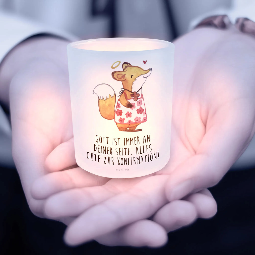 Lantern Fox Confirmation girl Wind light, glass tealight, tealight holder, Confirmation, communion, youth consecration, confirmation gift, Confirmation Gift, God, Believer, Happy Birthday