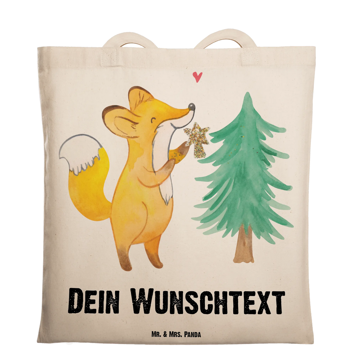 Personalised tote bag Fox Christmas tree Winter, Christmas, Christmas time, snow, winter, christmas present, christmas decoration, christmas time, santa claus, christmas days, christmas, skate, christmas eve, fox