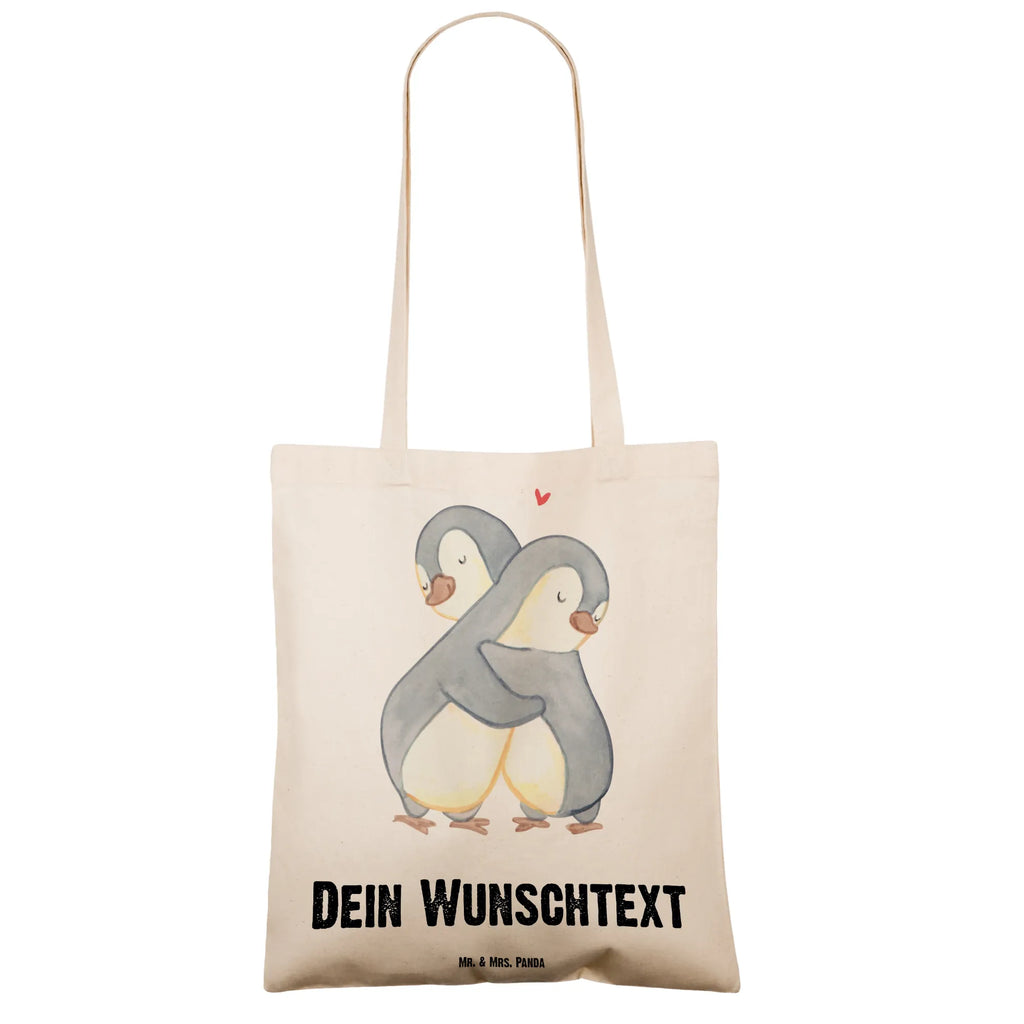 Personalizowana torba Pingwiny Przytulanie Miłość, partner, przyjaciel, przyjaciółka, mąż, żona, wesele, zaręczyny, prośba o rękę, prezent miłosny, rocznica, dzień ślubu