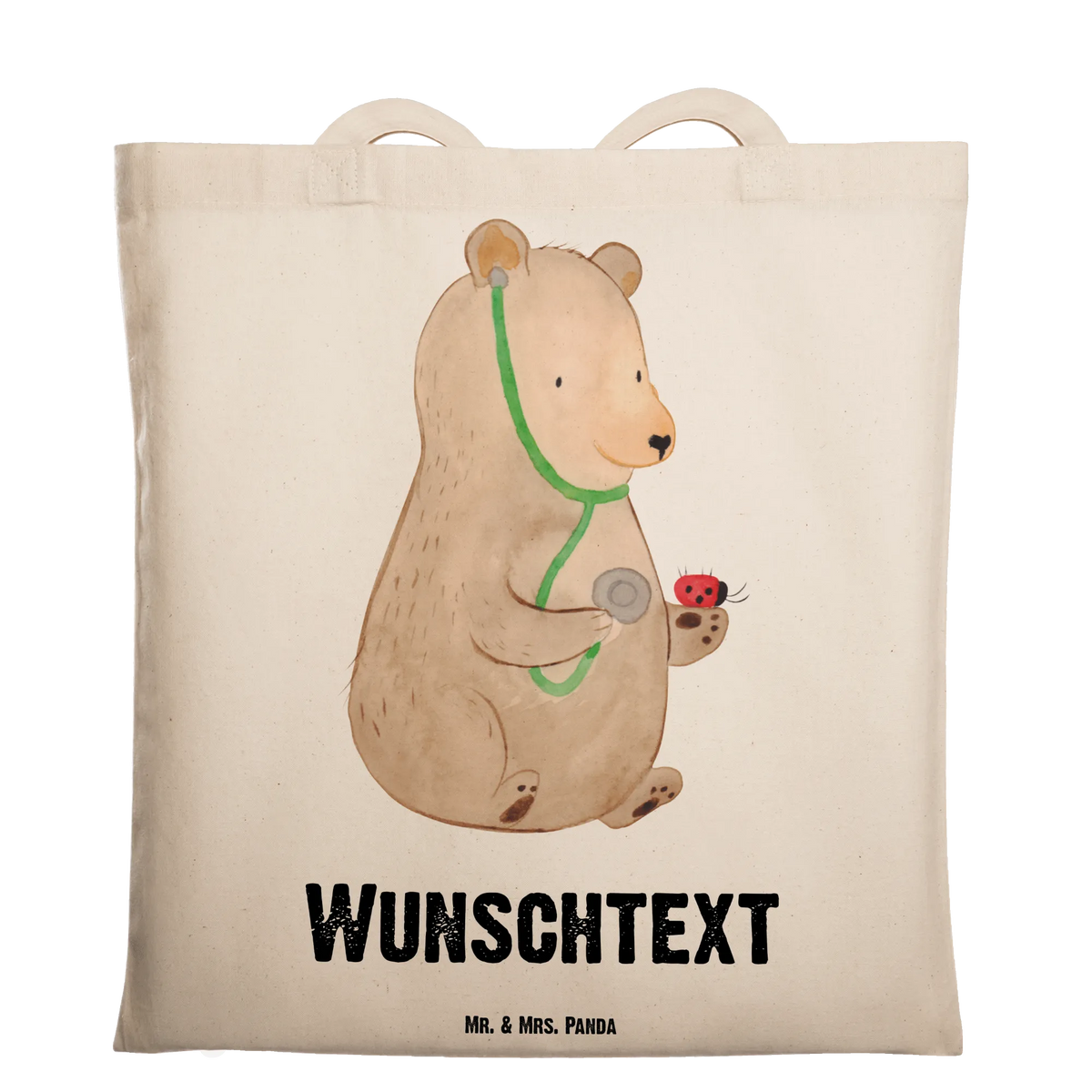 Personalised tote bag bear Physician bear, teddy, teddy bear, cuddly toy, Bear, Professor, Doctor