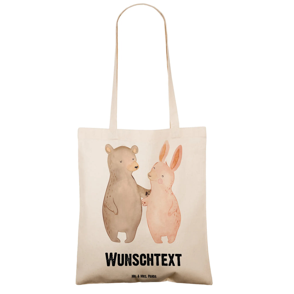 Personalisierte Tragetasche Bär Hase Umarmen Personalisierter Beutel, Personalisierte Einkaufstasche, Schultertasche, Einkaufsbeutel, Umhängetasche, Personalisierte Beuteltasche, Shopper, Strandtasche, Personalisierter Stoffbeutel, Personalisierte Tasche, Personalisierter Jutebeutel, Stoffbeutel mit Namen, Tragetasche mit Namen, Personalisierte Kindergartentasche, Einkaufstasche mit Namen, Tüte, Personalisierte Jutetasche, Freundin, Freund, Liebe, Liebesgeschenk, Jahrestag, Verlobung, Partner, Ehemann, Ehefrau, Heiraten, Heiratsantrag, Hocheitstag, Best Friends, Freunde, Hase, Bärchen, Bester Freund, Bär