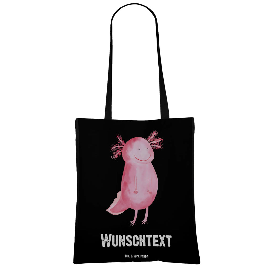 Personalisierte Tragetasche Axolotl glücklich Einkaufstasche mit Namen, Personalisierte Beuteltasche, Personalisierter Jutebeutel, Stoffbeutel mit Namen, Personalisierte Jutetasche, Personalisierte Kindergartentasche, Personalisierter Stoffbeutel, Personalisierte Einkaufstasche, Personalisierter Beutel, Personalisierte Tasche, Tragetasche mit Namen, Axolotl, Molch, Lurche, gute Laune, Schwanzlurch, Axolot, Motivation, Lurch