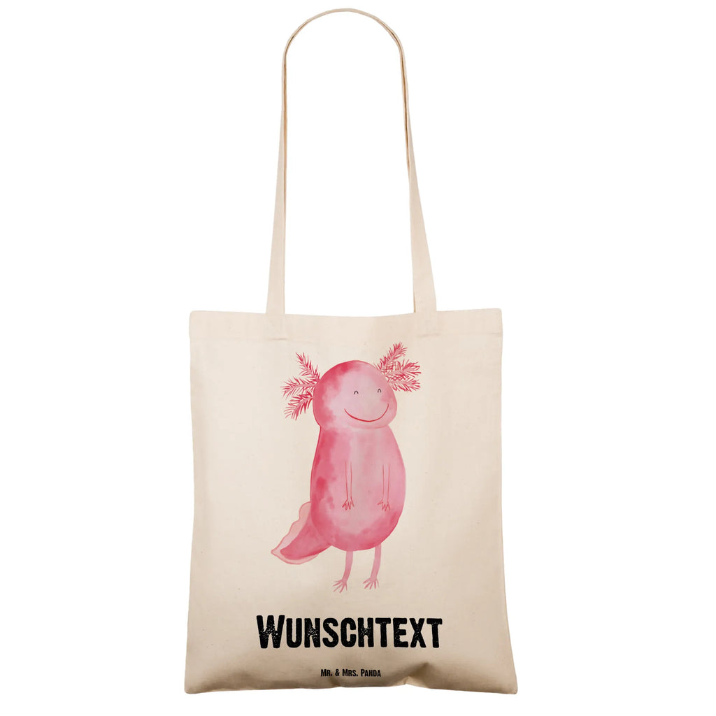 Personalisierte Tragetasche Axolotl glücklich Einkaufstasche mit Namen, Personalisierte Beuteltasche, Personalisierter Jutebeutel, Stoffbeutel mit Namen, Personalisierte Jutetasche, Personalisierte Kindergartentasche, Personalisierter Stoffbeutel, Personalisierte Einkaufstasche, Personalisierter Beutel, Personalisierte Tasche, Tragetasche mit Namen, Axolotl, Molch, Lurche, gute Laune, Schwanzlurch, Axolot, Motivation, Lurch