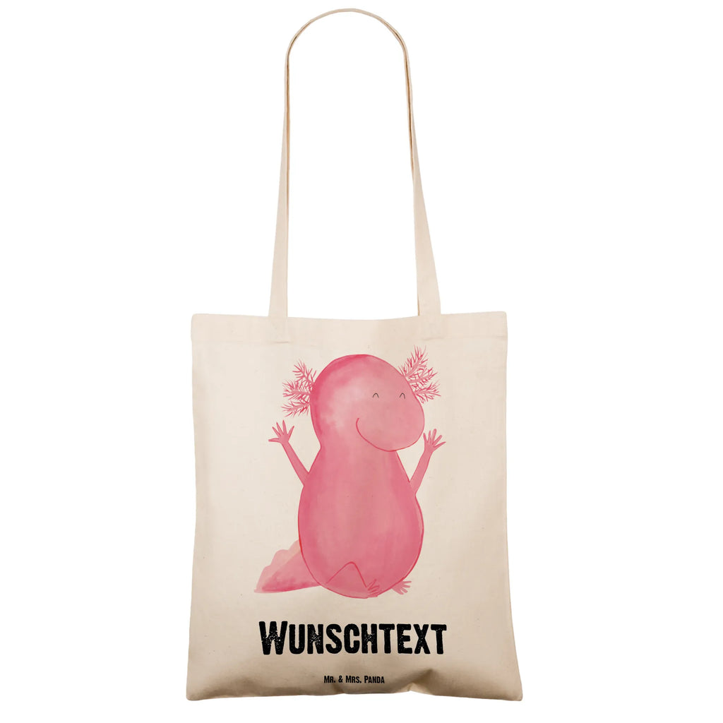 Personalised tote bag axolotl Hooray Axolotl, Axelotl, marine animals, Mexican walking fish, salamander, joy, amphibian, cheerful, tail, satisfaction, motivation, axolot, fun, axolotl