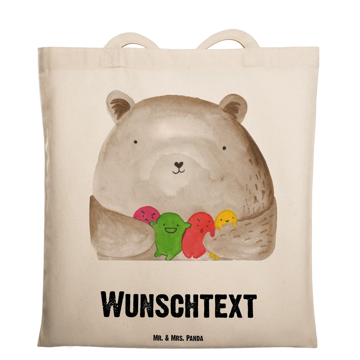 Personalised tote bag bear Feeling teddy bear, cuddly toy, Madness