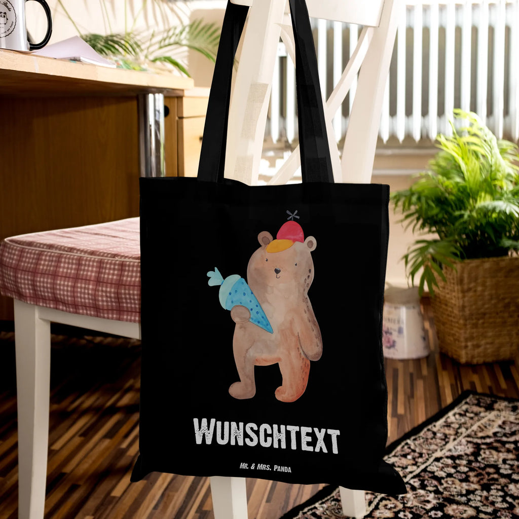 Personalised tote bag bear School cone bear, teddy, teddy bear, cuddly toy, School gift, Primary school, Bear motif, First day of school gift, Starting school, School bag, School enrolment gift