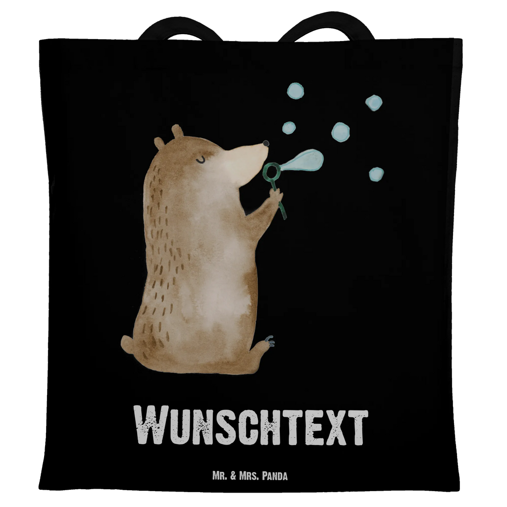 Personalised tote bag bear soap bubbles bear, teddy, teddy bear, cuddly toy, Soap Bubbles Bear Funny Being Happy Sad Happy