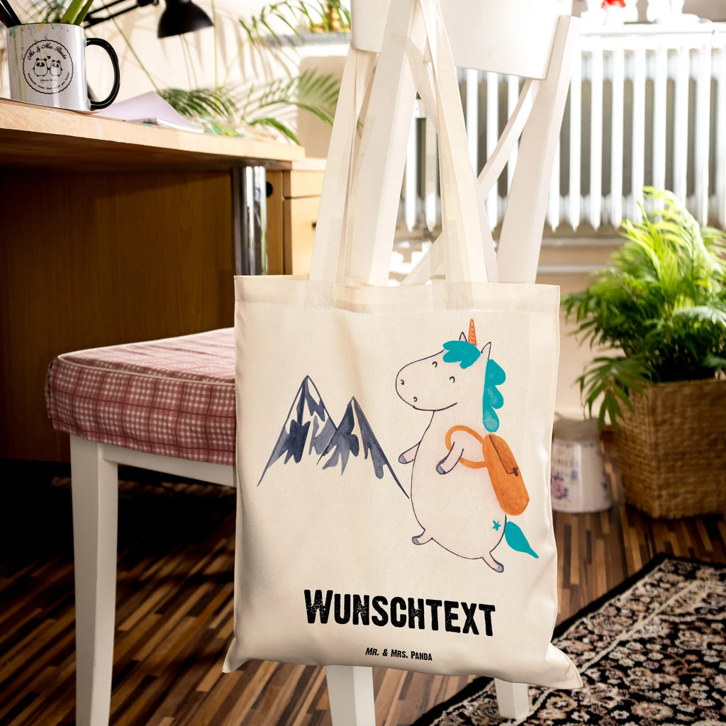 Personalised tote bag unicorn climber unicorn, unicorns, mountaineer, adventure, vacation, mountains, world trip, world traveler, adventurer, explorer, Einhorn, english, travel