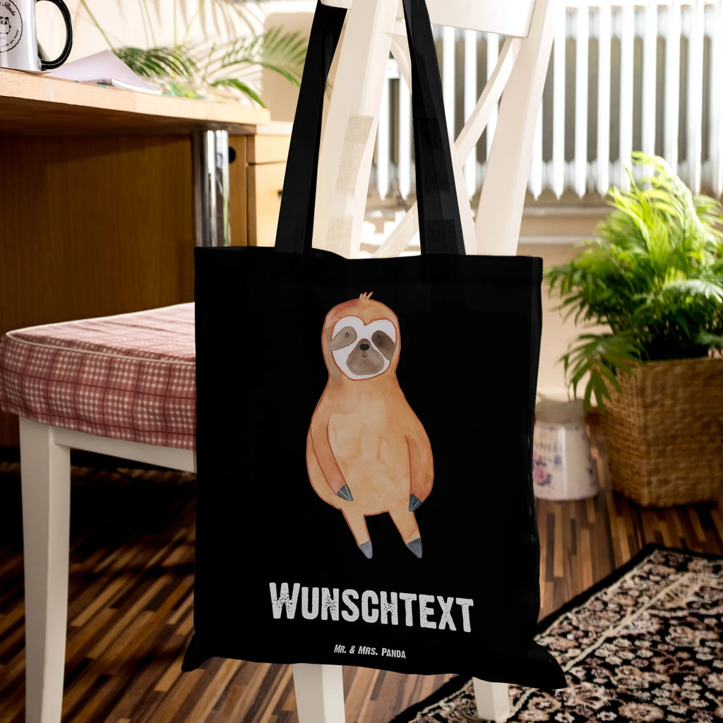 Personalised tote bag sloth Satisfied Sloth, sloth, trend animal, contented, relax, break, happy, happiness, lazy, favorite animal