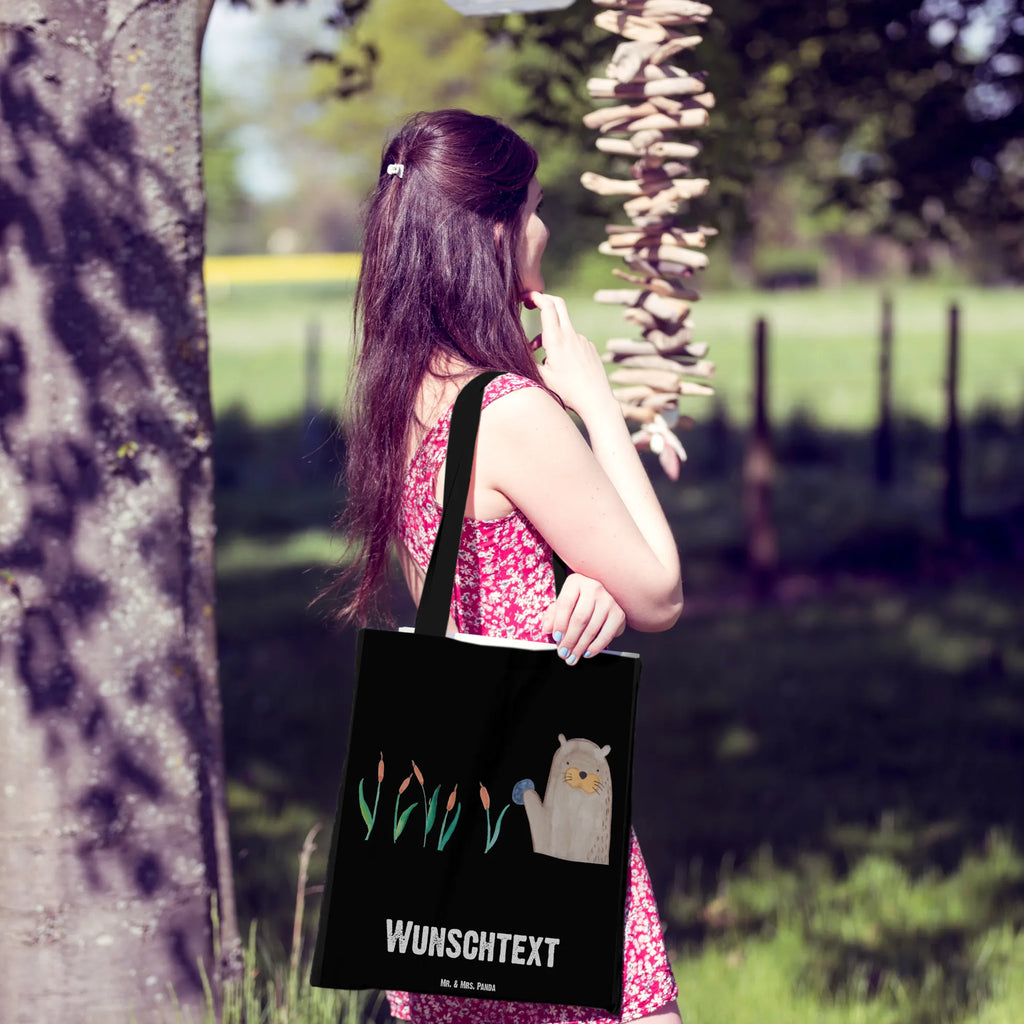 Personalisierte Tragetasche Otter mit Stein Tragetasche mit Namen, Einkaufstasche mit Namen, Personalisierte Beuteltasche, Personalisierter Beutel, Stoffbeutel mit Namen, Personalisierte Jutetasche, Personalisierter Jutebeutel, Personalisierter Stoffbeutel, Personalisierte Tasche, Personalisierte Einkaufstasche, Personalisierte Kindergartentasche, Otter, Fischotter, Seeotter, Otter Seeotter See Otter