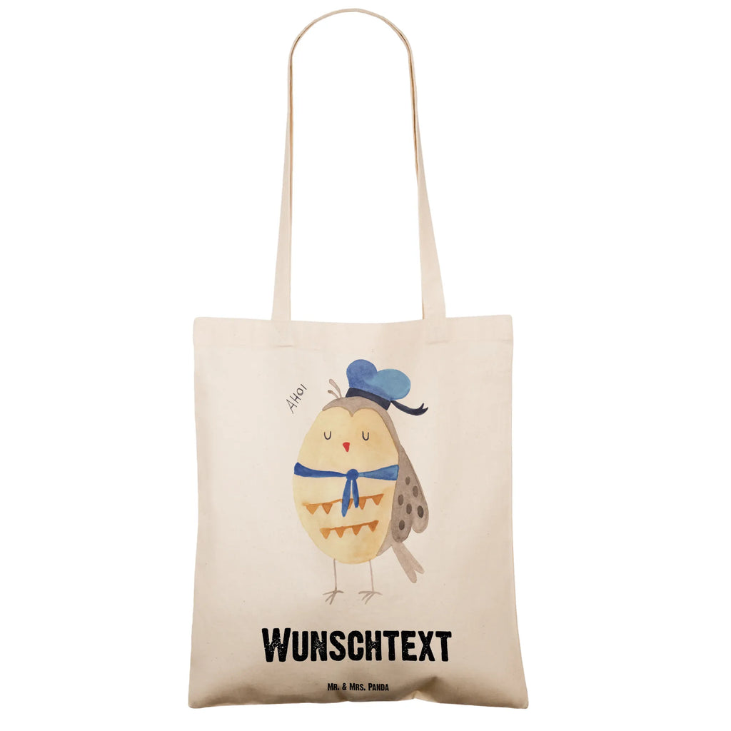 Personalised tote bag Owl sailor owl, forest animal, bird, nocturnal, gift ideas, birthday present, illustrated, funny, romantic gift, owl decor, Mariner, Home port, Pun funny, Owl saying, Sailor, Girlfriend, Wedding anniversary gift, Owl, Marriage, Owl decoration