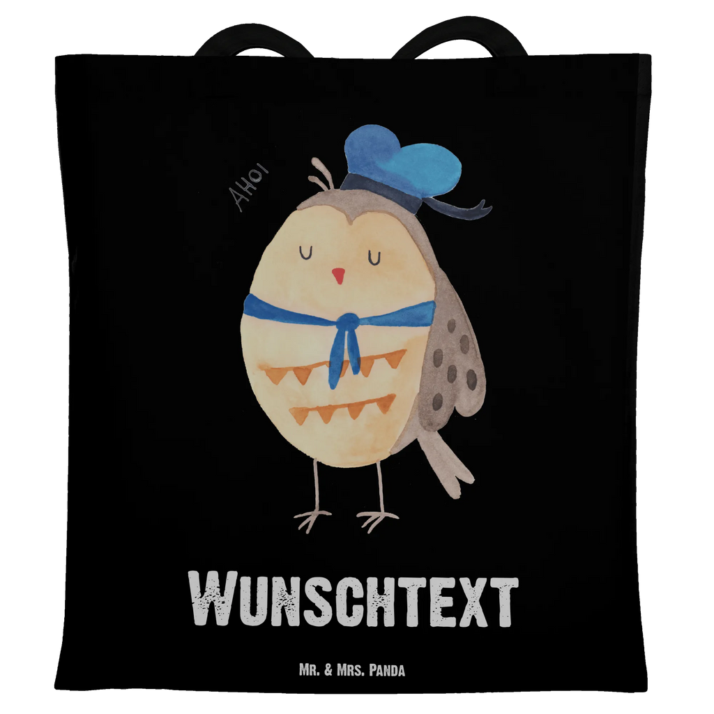 Personalised tote bag Owl sailor owl, forest animal, bird, nocturnal, gift ideas, birthday present, illustrated, funny, romantic gift, owl decor, Mariner, Home port, Pun funny, Owl saying, Sailor, Girlfriend, Wedding anniversary gift, Owl, Marriage, Owl decoration