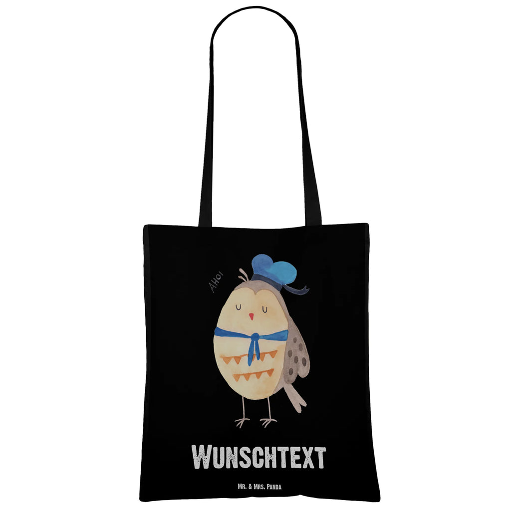 Personalised tote bag Owl sailor owl, forest animal, bird, nocturnal, gift ideas, birthday present, illustrated, funny, romantic gift, owl decor, Mariner, Home port, Pun funny, Owl saying, Sailor, Girlfriend, Wedding anniversary gift, Owl, Marriage, Owl decoration