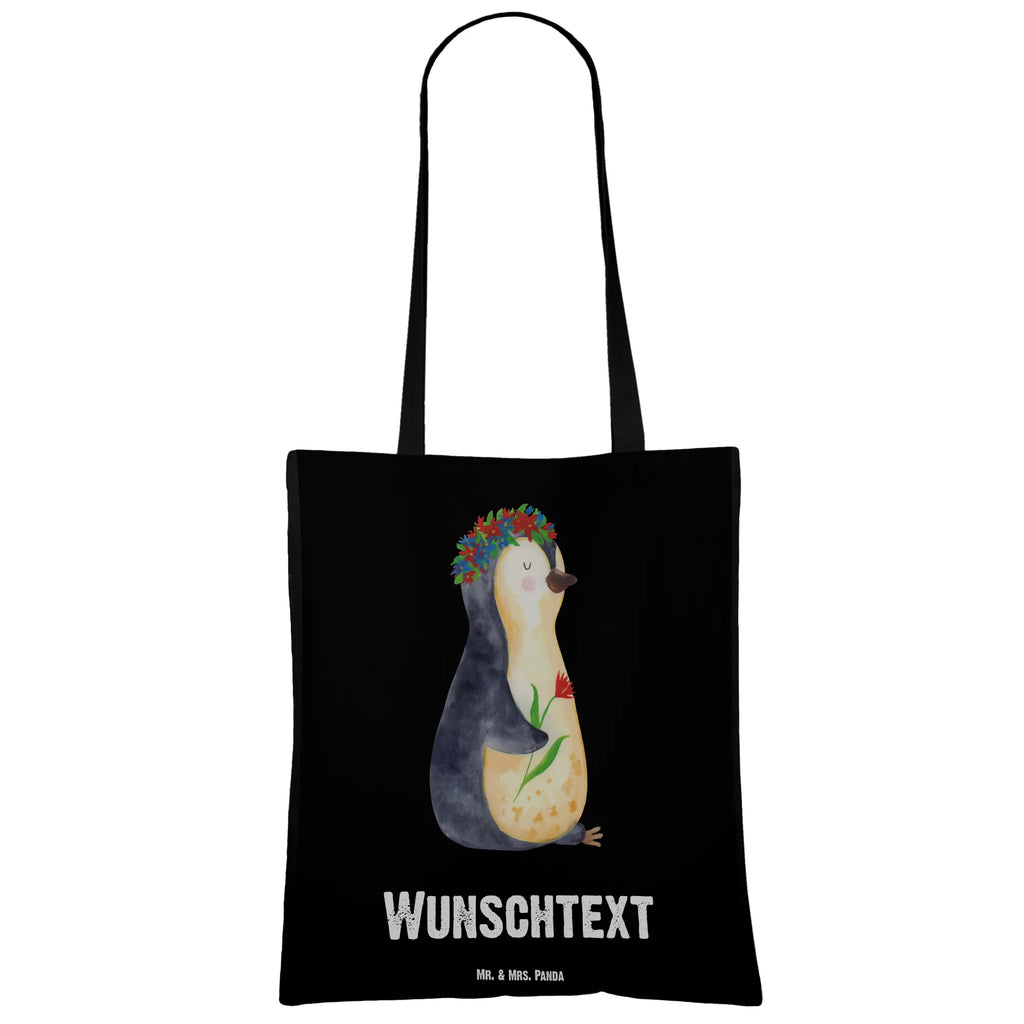 Personalisierte Tragetasche Pinguin Blumenkranz Tüte, Personalisierter Jutebeutel, Personalisierte Tasche, Personalisierte Kindergartentasche, Umhängetasche, Tragetasche mit Namen, Strandtasche, Personalisierte Jutetasche, Einkaufsbeutel, Stoffbeutel mit Namen, Personalisierter Beutel, Personalisierte Beuteltasche, Shopper, Personalisierter Stoffbeutel, Einkaufstasche mit Namen, Schultertasche, Personalisierte Einkaufstasche, Pinguin, Geschenkidee, Motivation, Ziele, Wünsche, Pinguine, Liebeskummer, Lebenslust, Universum, Lebensziele, Leben, Blumenkranz