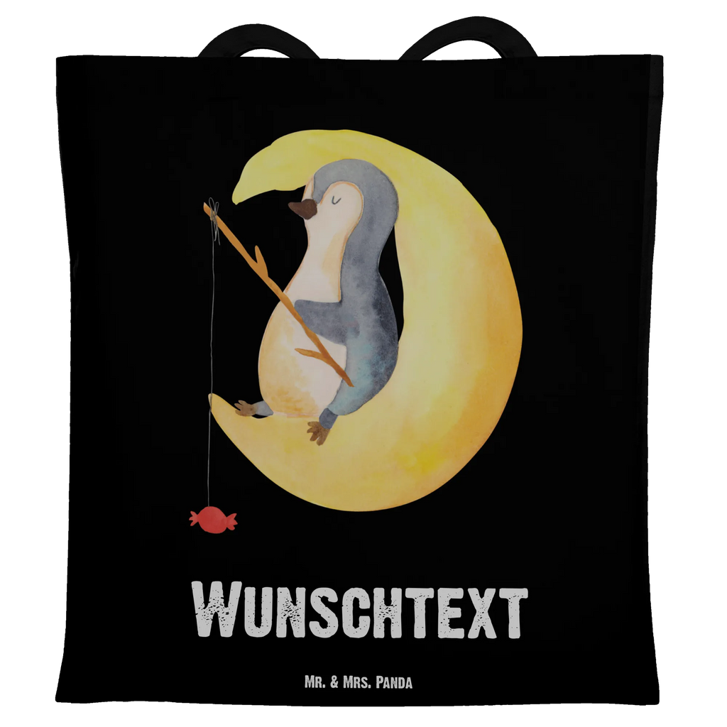 Personalised tote bag Penguin moon Penguin, North Pole, Winter, Penguins, sleep, insomnia, night's rest, saying, bedroom, falling asleep, penguins, guest room