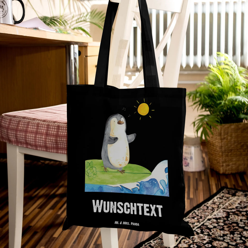 Personalised tote bag Penguin surfer Penguin, North Pole, Winter, Penguins, surfers, surfing, waves, Hawaii, holidays, penguins, Portugal, wave riding