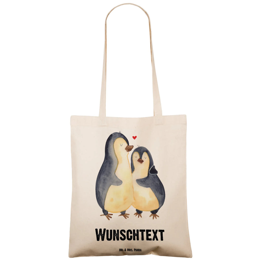 Personalised tote bag Penguin embrace Penguin, North Pole, Winter, Penguins, proof of love, wedding day, love, wedding gift, anniversary, engagement, wedding, lovers, love gift, penguin