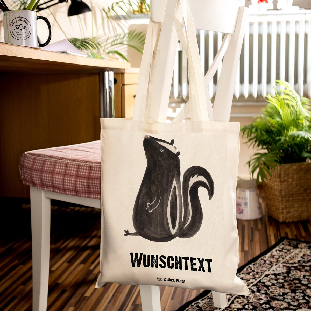 Personalised tote bag skunk Sit Skunk, predator, office, skunk, know-it-all, stinky, wild animal, stinker, slogan, law