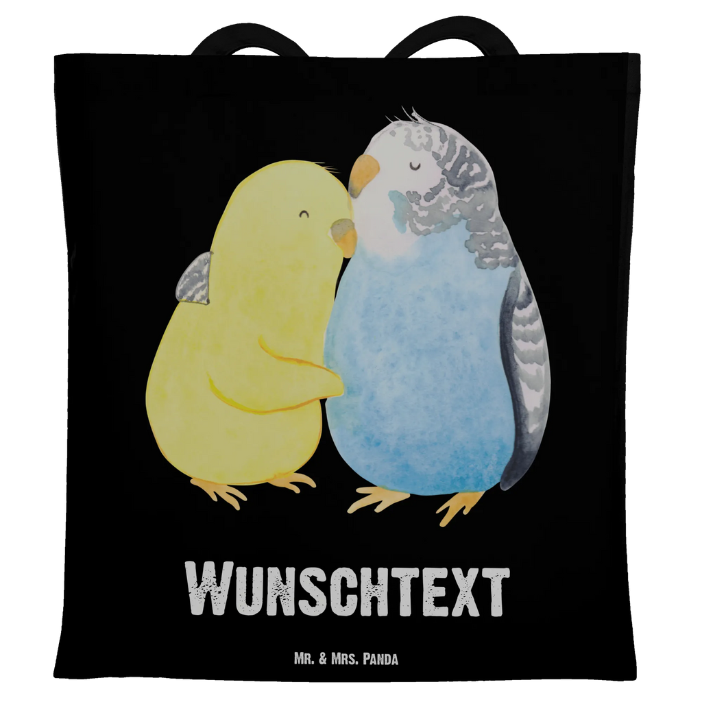 Personalised tote bag Parakeets in love Love, Loving, Two, Together, Marriage, Engagement, Proposal of marriage, Love gift, gift for her, gift for him, anniversary gift, love, trust, budgie, birds, cuddling, closeness