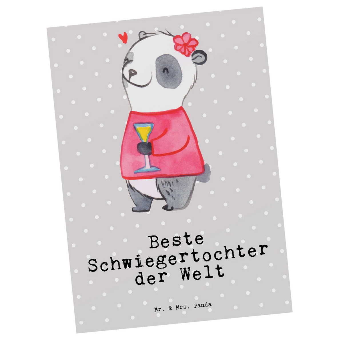 Postkarte Panda Beste Schwiegertochter der Welt Motivkarte, Postkarte, Ansichtskarten, Grußkarte, spruchkarte, Kunstkarten, Designkarte, Postkarten, einzelkarte, bildkarte, kunstkarte, Fotokarte, Ansichtskarte, Geschenkidee, Geschenk, Schenken, Mitbringsel, Geburtstag, Geburtstagsgeschenk, für, Danke, Dankeschön, Bedanken, Freude machen, Geschenktipp, Frau, Hochzeit, Ehefrau Des Sohns, Angeheiratet, Schwiegertochter, Tochter