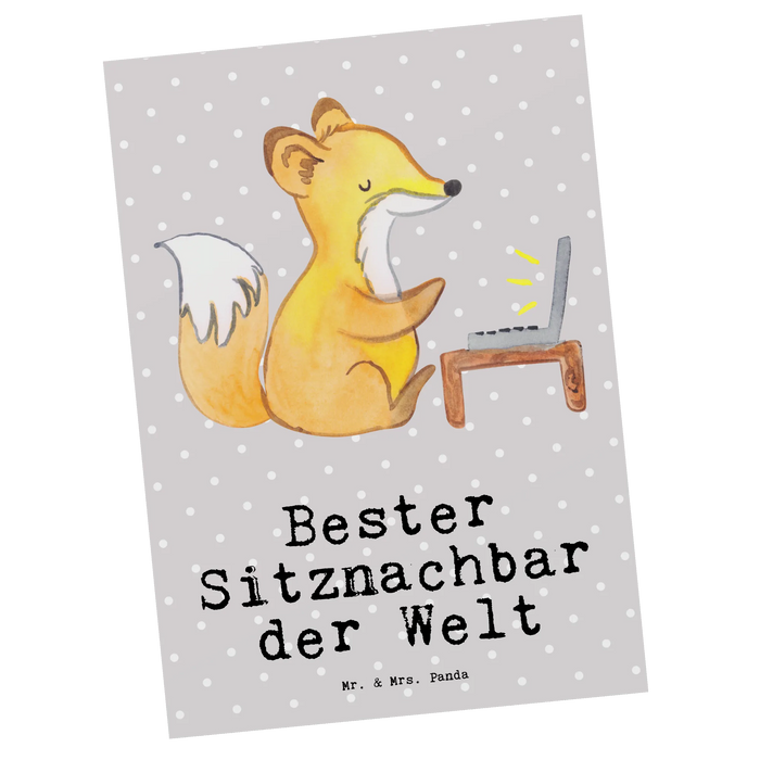 Postkarte Fuchs Bester Sitznachbar der Welt