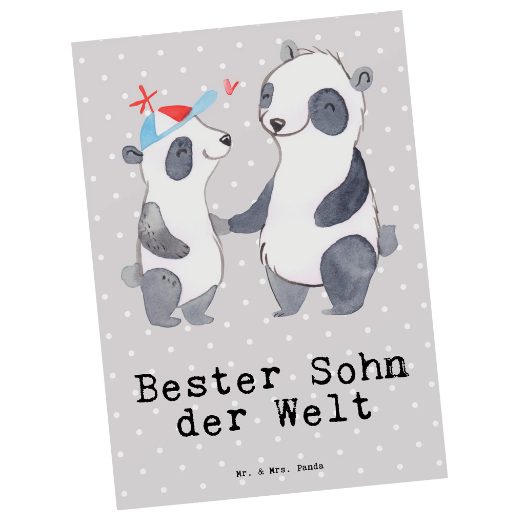 Postcard panda best son in the world gift, invitation card, card, gift card, letter, Postcard, postcards, invitation, paper, for, thank you, giving, birthday, birthday present, gift idea, souvenir, make you happy, gift tip, child, boy, son, father, family, offspring, Son, reward