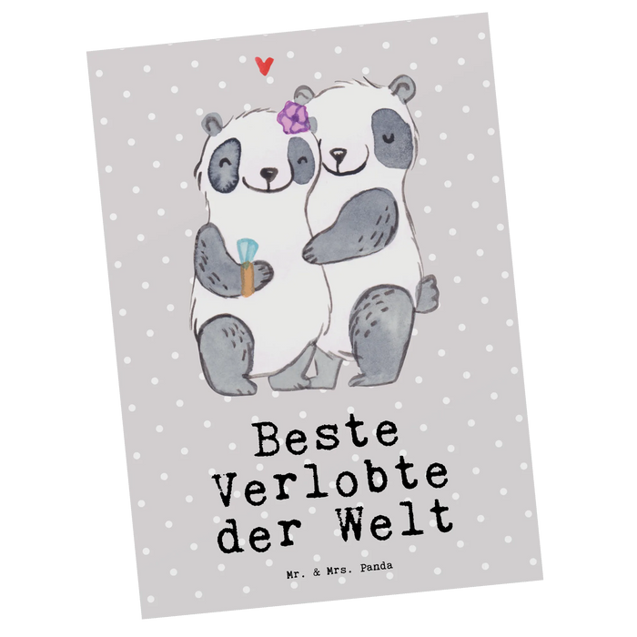 Postkarte Panda Beste Verlobte der Welt