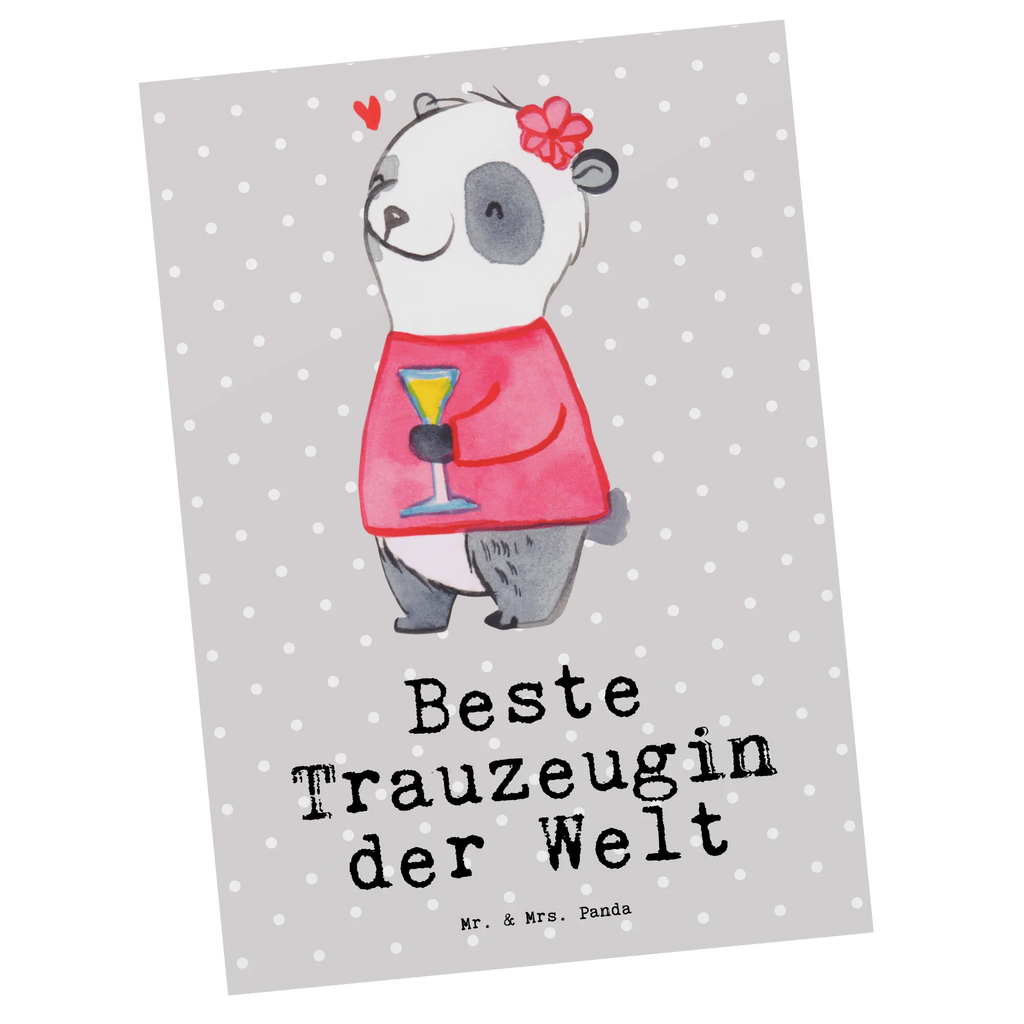 Postkarte Panda Beste Trauzeugin der Welt Karte, Ansichtskarte, Einladungskarten Geburtstag, Grußkarte, Postkarte, Geburtstagskarte, Einladung Geburtstag, Ansichtskarten, Einladungskarte, Einladung, Geschenkkarte, Dankeskarte, für, Dankeschön, Geschenk, Schenken, Geburtstag, Geburtstagsgeschenk, Geschenkidee, Danke, Bedanken, Mitbringsel, Freude machen, Geschenktipp, JGA, Hochzeit, Standesamt, Trauzeugin, Freundin, Kirche, Trauung, Heirat, Trauhzeugin, Braut