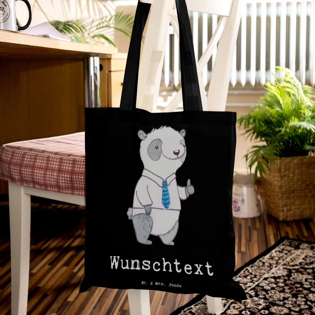 Personalised tote bag panda Best boss in the world for, thank you, gift, giving, birthday, birthday present, gift idea, souvenir, make you happy, gift tip, Supervisor, Employer, Boss, Farewell Gift, Work, Executive, Head of Department, Leader, Present, Colleague