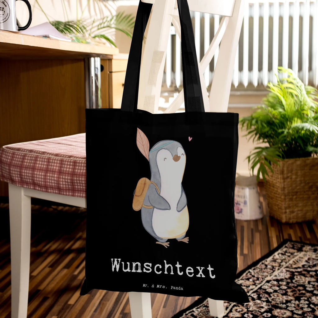 Personalised tote bag penguin Best stepchild in the world for, thank you, gift, giving, birthday, birthday present, gift idea, souvenir, make you happy, gift tip, son, best, kiddy, daughter, kid, child, offspring, favourite, birth, stepchild, married, children, christening, kids