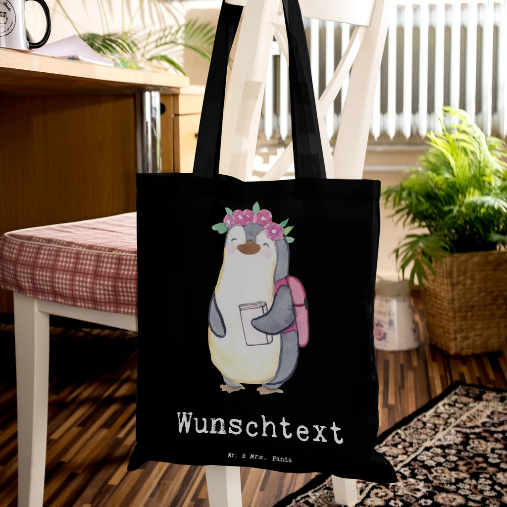 Personalised tote bag penguin Best granddaughter in the world for, thank you, gift, giving, birthday, birthday present, gift idea, souvenir, make you happy, gift tip, granddaughter, grandchild, child from son, child from daughter, christening, grandma, grandpa, Granddaughter
