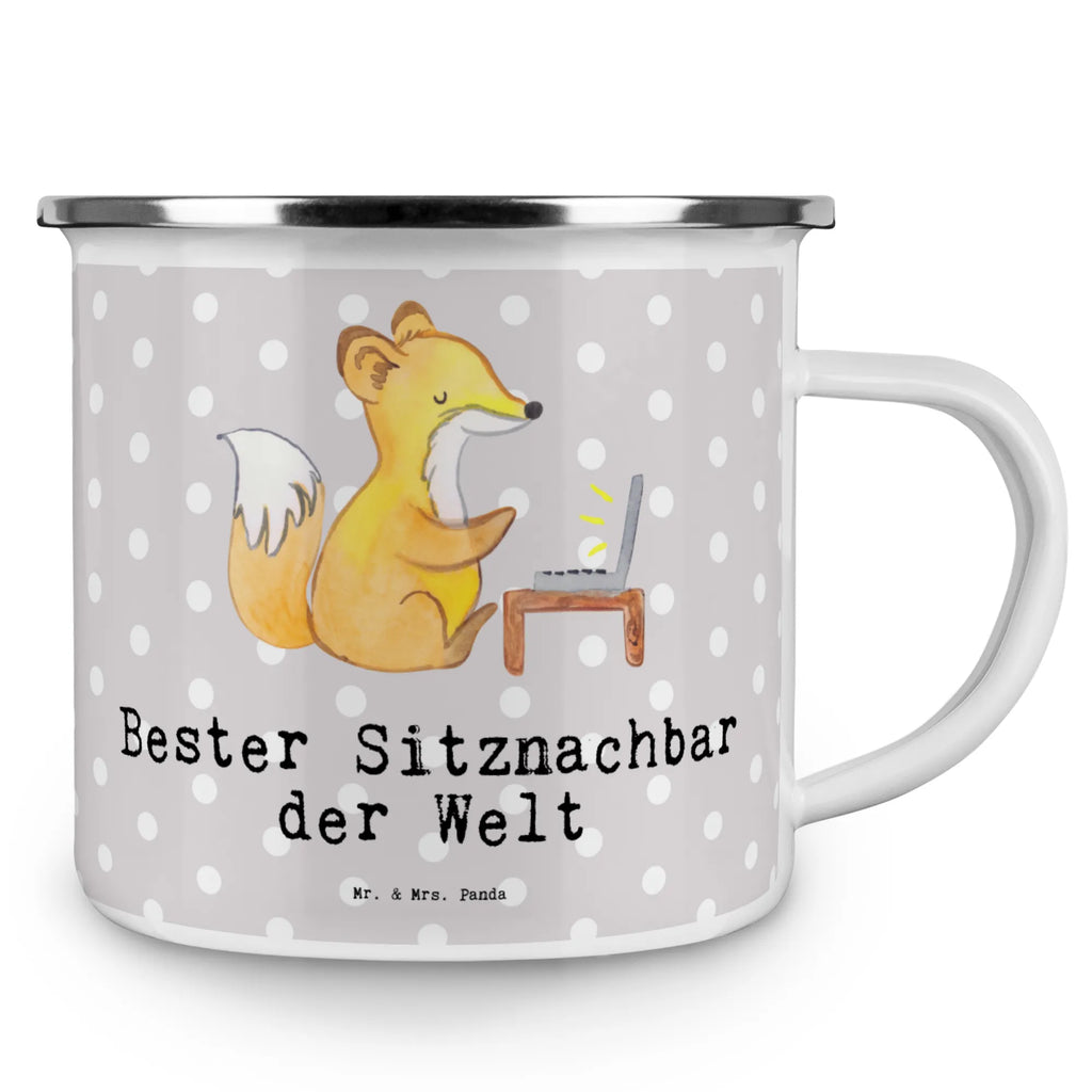 Enamel camping mug Fox Best seat neighbor in the world stainless steel drinking cup, enamel mug, metal camping mug, hiking mug, campfire mug, steel mug for camping, camping mug, adventure mug, camp coffee mug, enamel camping cup, bushcraft mug, outdoor cup, camping metal cup, camper mug, tin coffee cup, metal cup, travel mug, backpacking mug, lightweight camping mug, enamel drinking mug, for, thank you, gift, giving, birthday, birthday present, gift idea, souvenir, make you happy, gift tip, school, fellow student, Seat neighbor, college, seminar, university, chair neighbor, table neighbor, classmate, neighbor