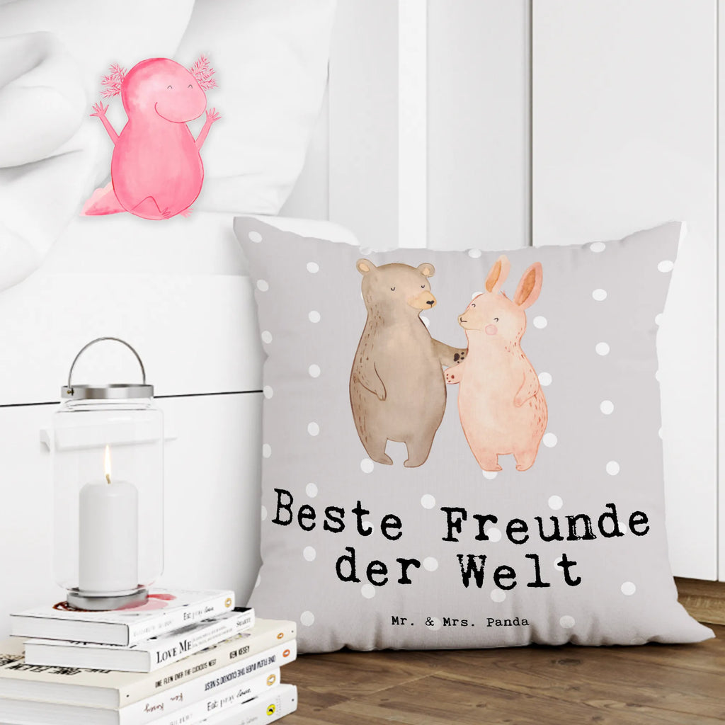 Cushion Hare best friends in the world couch, fluffy, pillow case, 40 x 40, bed, Pillow, cushion, settee, soft, sofa, pad, pillows, 40x40, bedroom, for, thank you, gift, giving, birthday, birthday present, gift idea, souvenir, make you happy, gift tip, friendship, friends, dude, boyfriend, bff, clique, best friends, girlfriend, bae