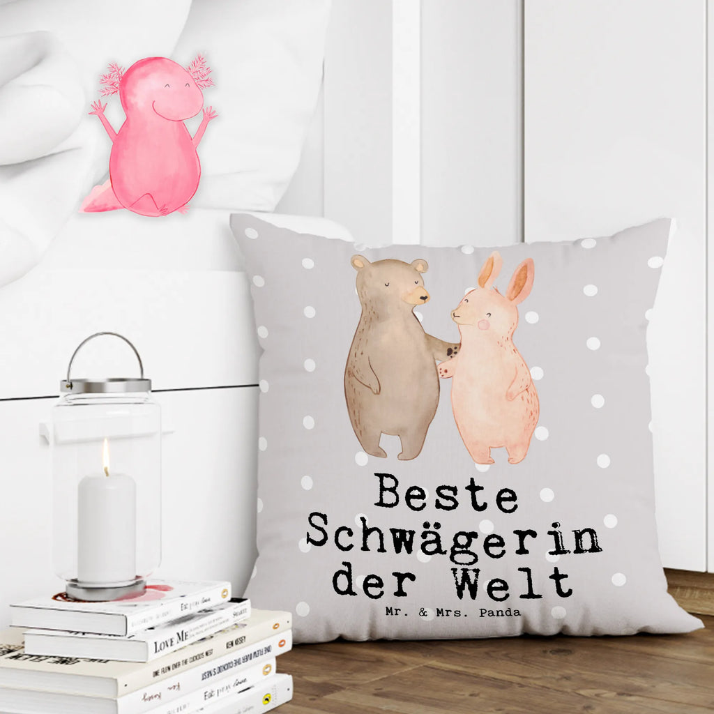 Cushion Hare Best sister in law in the world bedroom, soft, fluffy, pillows, couch, bed, 40x40, sofa, pillow case, cushion, settee, Pillow, pad, 40 x 40, for, thank you, gift, giving, birthday, birthday present, gift idea, souvenir, make you happy, gift tip, sister-in-law, brother, relatives, sister, family, wife, partner, Sister-in-law, husband, married