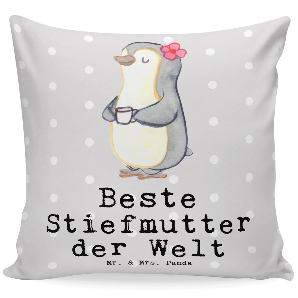 40x40 Kissen Pinguin Beste Stiefmutter der Welt Sofakissen, Zierkissen, Kissen, Couchkissen, Dekokissen Sofa, Dekokissen 40x40, Kopfkissen, Kissen 40x40 Waschbar, Kopfkissen 40x40, Kissenbezug 40x40, sofakissen, Kissenbezüge, Dekokissen, Kissenhülle 40x40, Kissen 40x40, sitzkissen, Motivkissen, Sofakissen 40x40, Kissenhülle, für, Dankeschön, Geschenk, Schenken, Geburtstag, Geburtstagsgeschenk, Geschenkidee, Danke, Bedanken, Mitbringsel, Freude machen, Geschenktipp, Mama, Muttertag, Mutter, Tochter, Sohn, Mami, Beste, Stiefmama, Stief Mutter, Mutti, Stiefmutter