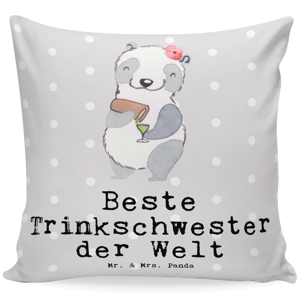Cushion panda Best drinking sister in the world bed, sofa, soft, pad, pillows, 40x40, Pillow, cushion, fluffy, bedroom, settee, 40 x 40, couch, pillow case, for, thank you, gift, giving, birthday, birthday present, gift idea, souvenir, make you happy, gift tip, friend, sister, drinking, bae, Drinking sister, trifle, alcohol, sister from another mister, party, weekend, drinking sister