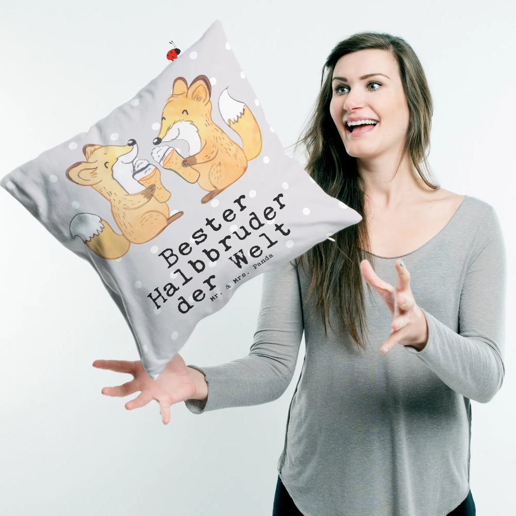 Cushion Fox Best Half Brother in the World Kissen, Sofakissen, Kissenbezüge, Kissenbezug 40x40, Kissen 40x40 Waschbar, Kissen 40x40, Kissenhülle 40x40, Sofakissen 40x40, sofakissen, Kopfkissen 40x40, Zierkissen, Kissenhülle, Motivkissen, Dekokissen 40x40, Dekokissen, Dekokissen Sofa, sitzkissen, Kopfkissen, Couchkissen, für, Dankeschön, Geschenk, Schenken, Geburtstag, Geburtstagsgeschenk, Geschenkidee, Danke, Bedanken, Mitbringsel, Freude machen, Geschenktipp, Stiefbruder, Sohn, Bester, Kleinigkeit, Bruder, Geschwister, Brudi, Schwester, Stiefgeschwister, Stief, Halbbruder, Familie, Bruderherz, Brother