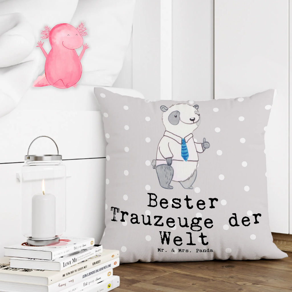 Cushion panda Best Best Man in the World 40x40, fluffy, soft, pillow case, 40 x 40, bed, couch, Pillow, sofa, cushion, pillows, settee, bedroom, pad, for, thank you, gift, giving, birthday, birthday present, gift idea, souvenir, make you happy, gift tip, church, marriage, JGA, registry office, bride, Best man, wedding, wedding ceremony, best man, groom