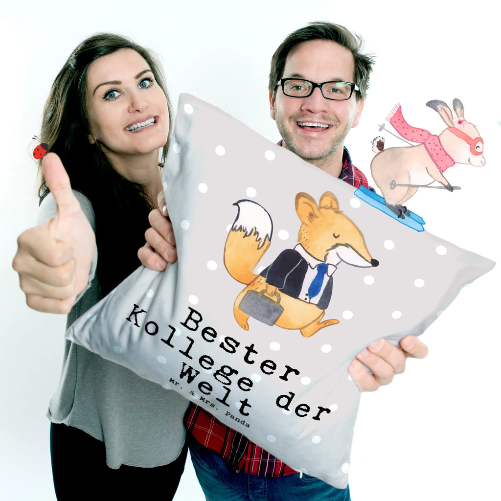 Cushion Fox Best colleague in the world pad, soft, bedroom, cushion, couch, bed, fluffy, 40 x 40, Pillow, settee, 40x40, pillows, pillow case, sofa, for, thank you, gift, giving, birthday, birthday present, gift idea, souvenir, make you happy, gift tip, office, retirement, fellow worker, employee, work, farewell gift, colleague, Work colleague, profession