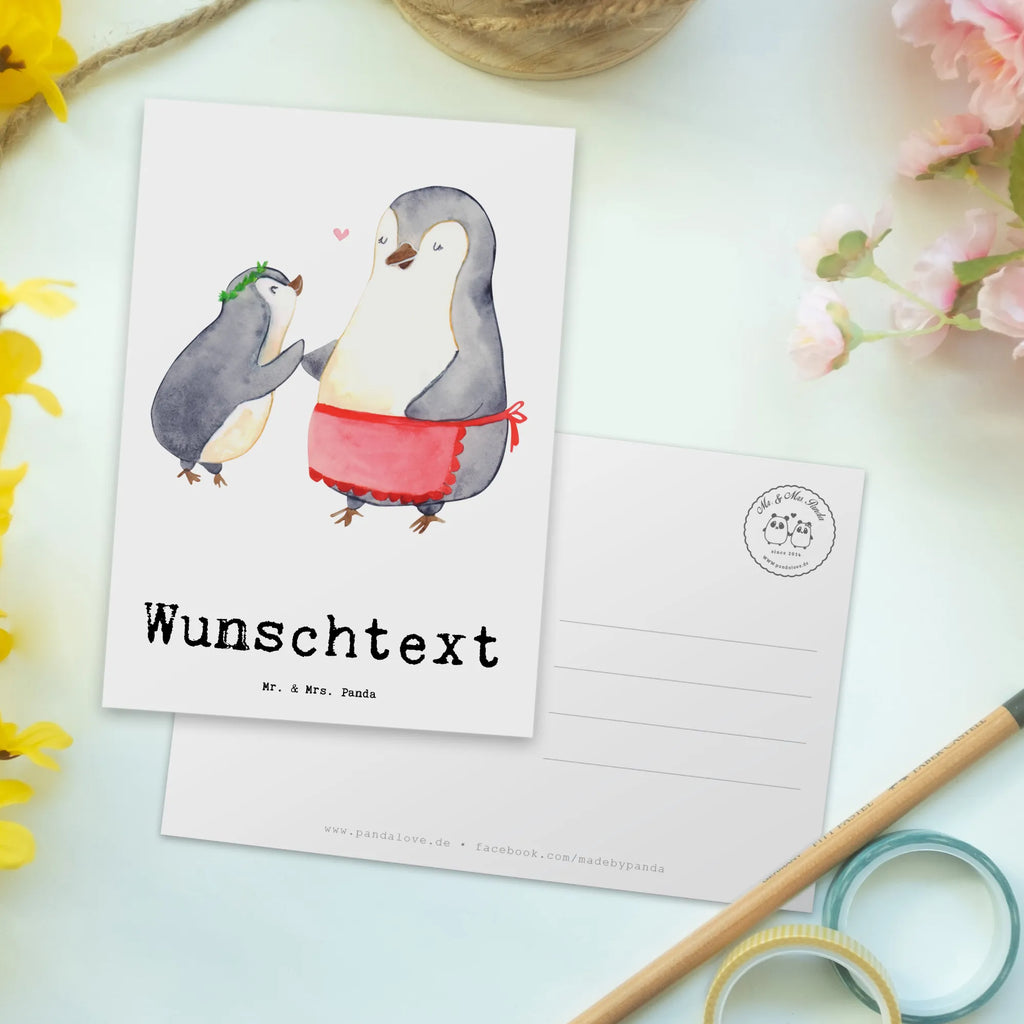 Personalised postcard penguin best mom in the world for, thank you, gift, giving, birthday, birthday present, gift idea, souvenir, make you happy, gift tip, Thank You, Mutti, Mother, Mama, Daughter, Super Mom, Mother&#39;s Day, Son, Ma, Best Mom, Best, Mommy