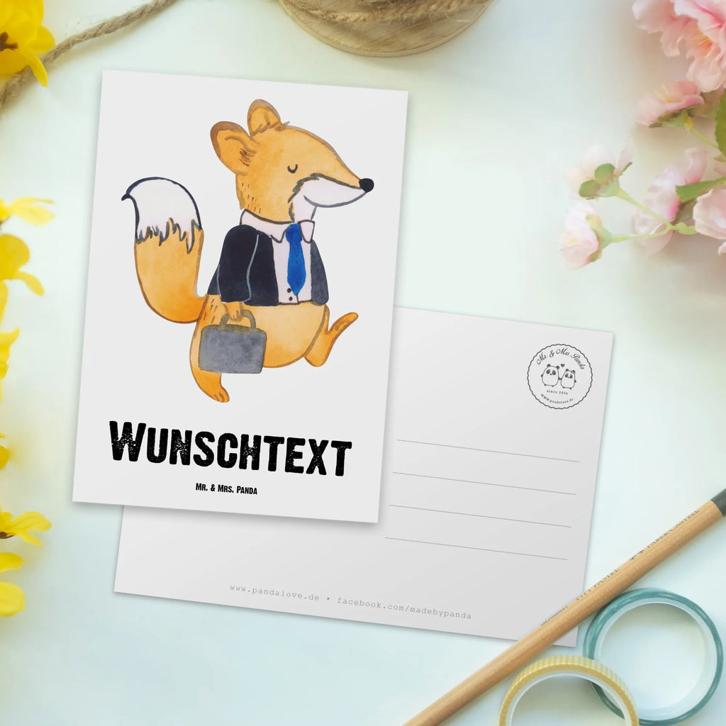 Personalised postcard Fox Best colleague in the world for, thank you, gift, giving, birthday, birthday present, gift idea, souvenir, make you happy, gift tip, office, profession, colleague, work, fellow worker, Work colleague, farewell gift, retirement, employee
